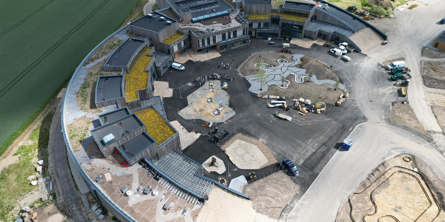 Her ses den nye skole i Sundby tæt ved Nykøbing Falster. Foto: Guldborgsund Kommune