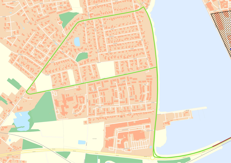Kortet viser ruten igennem Sundby. I brødteksten på siden kan du læse, hvilke veje der bliver påvirket af løbet.
